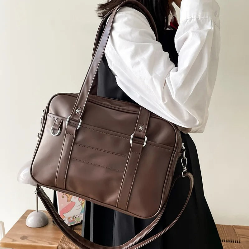 Japanese Style JK Bag Women High School Student Uniform Bag PU Leather