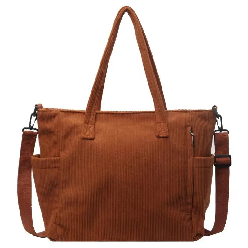 Corduroy Square BagUnisex Large Capacity Leisure Portable Crossbody Bag