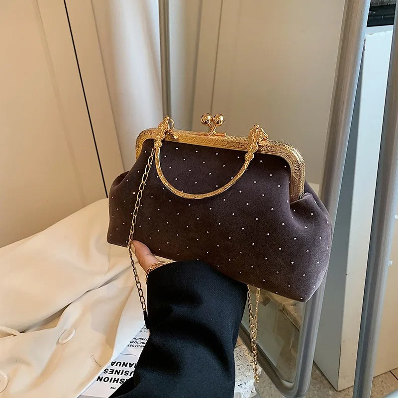 Small Clip Shoulder Bag Handbags Retro Female Chain Crossbody Bag