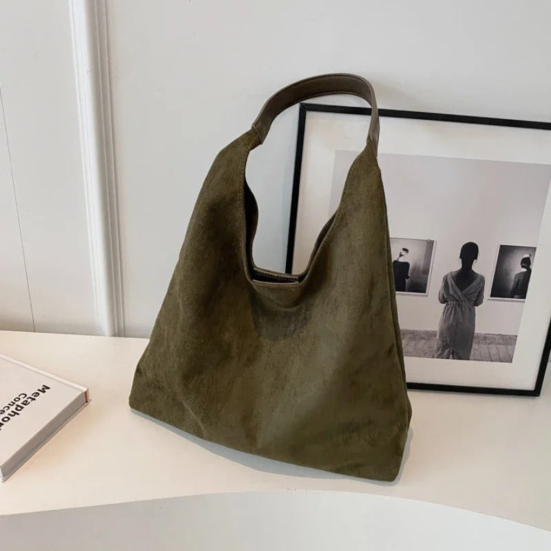 Shoulder Bag Solid Color Simple Casual Commuter Bag Retro Handbags