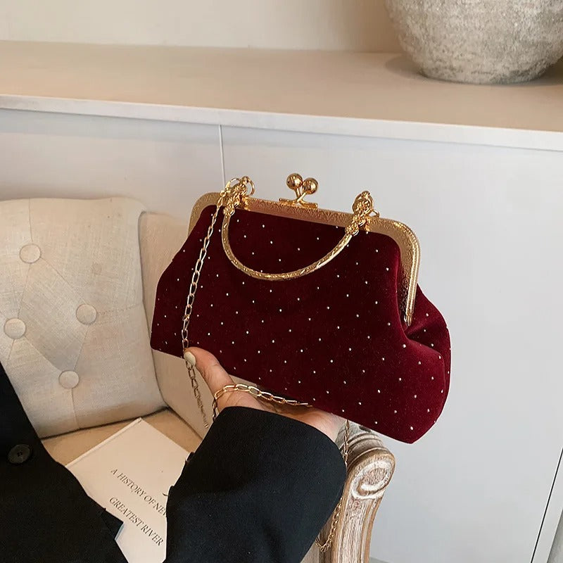 Small Clip Shoulder Bag Handbags Retro Female Chain Crossbody Bag