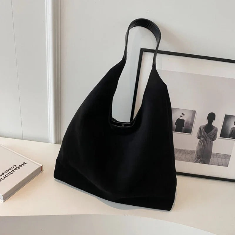 Shoulder Bag Solid Color Simple Casual Commuter Bag Retro Handbags