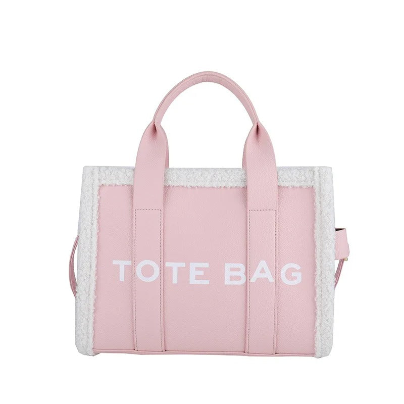 Solid Color Quilted Letter Print Crossbody Bag Women's Trendy Casual