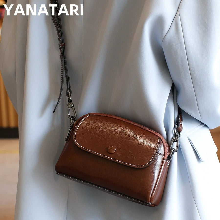 YANATARI mini small genuine leather vintage bag Crossbody Bag