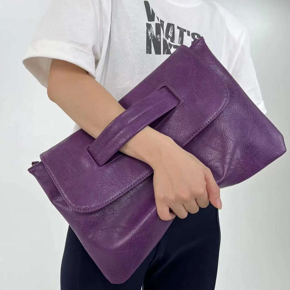 Fashion Business High Capacity Glove Bag Soft Leather Document Storage