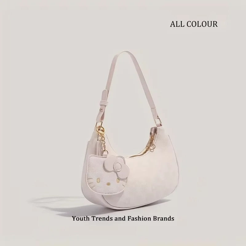 New Sanrio Pink Cute Hello Kitty Armpit Bag, Cartoon Girl Fashion