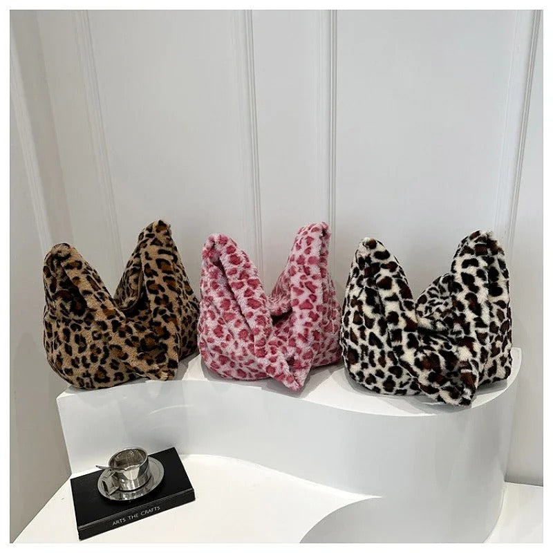 Soft Plush Shoulder Bags Female Large Capacity Travel Bag Winter Warm