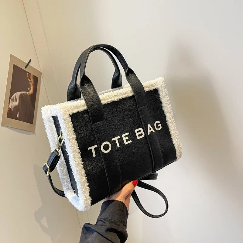 Solid Color Quilted Letter Print Crossbody Bag Women's Trendy Casual
