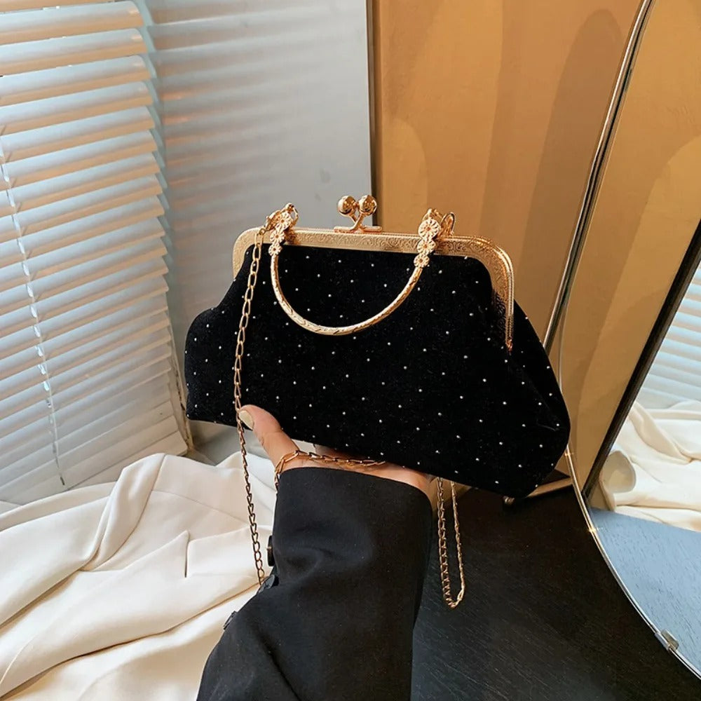 Small Clip Shoulder Bag Handbags Retro Female Chain Crossbody Bag