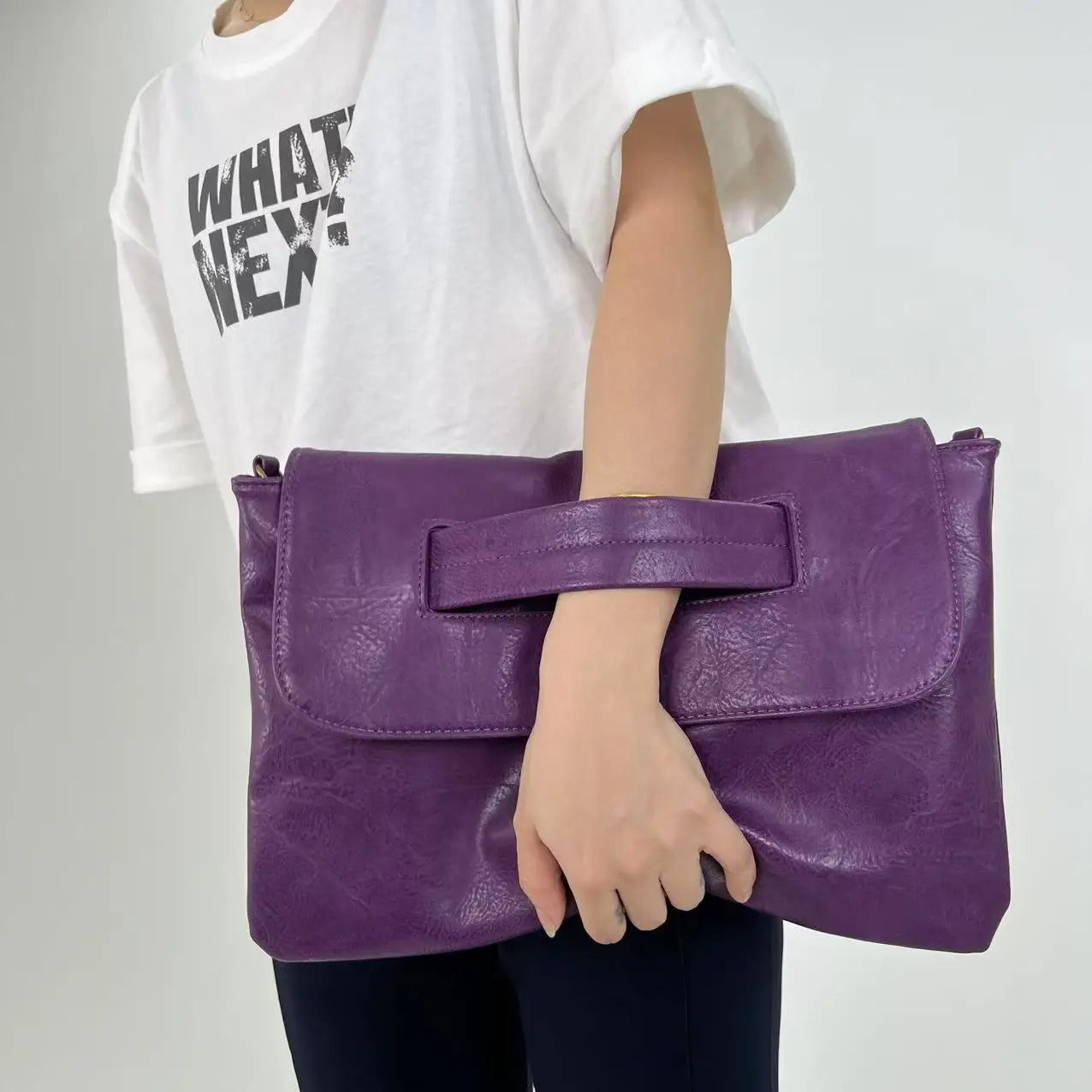 Fashion Business High Capacity Glove Bag Soft Leather Document Storage