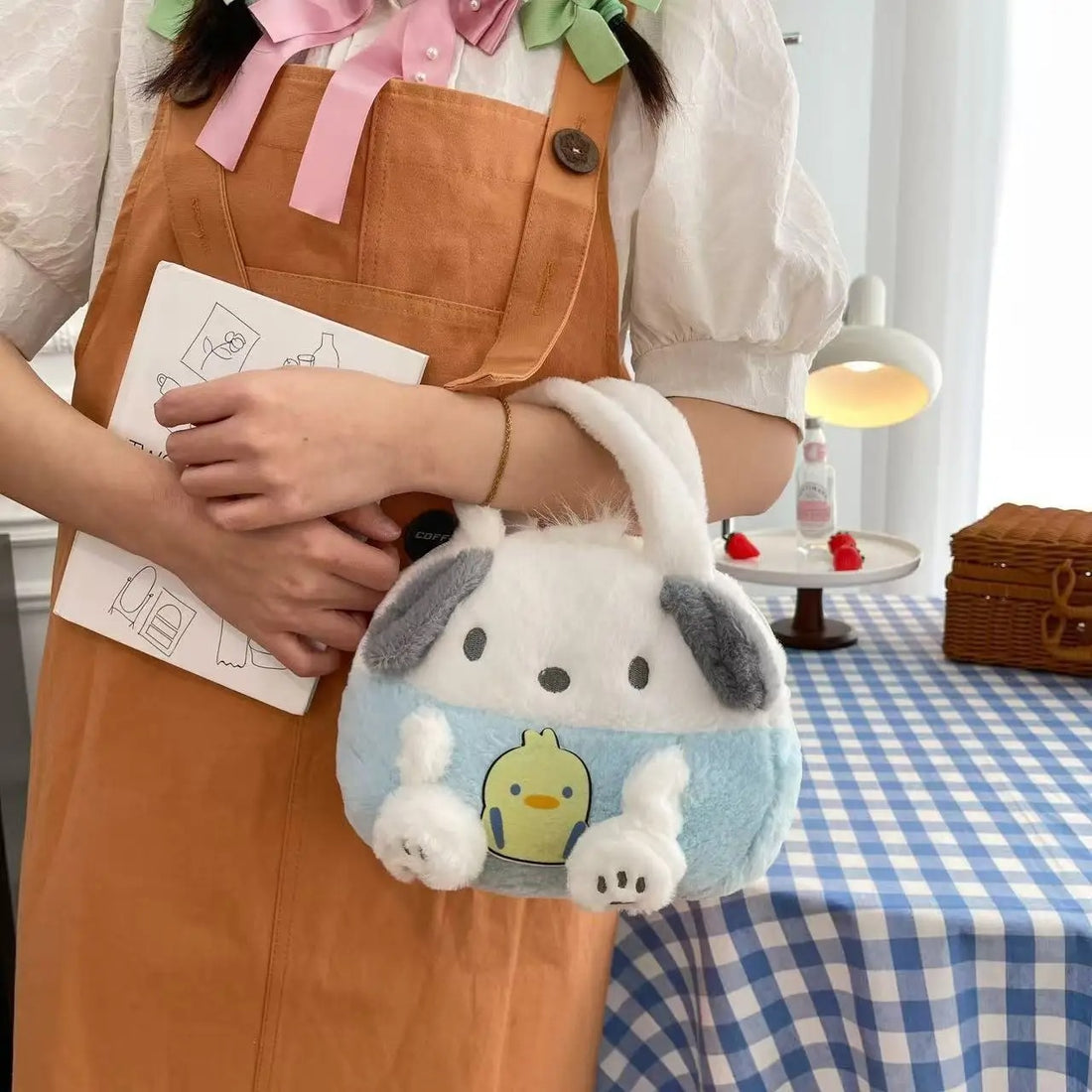 New Hello Kitty Plush Bag Kawaii Cartoon Crossbody Tote Bag Soft