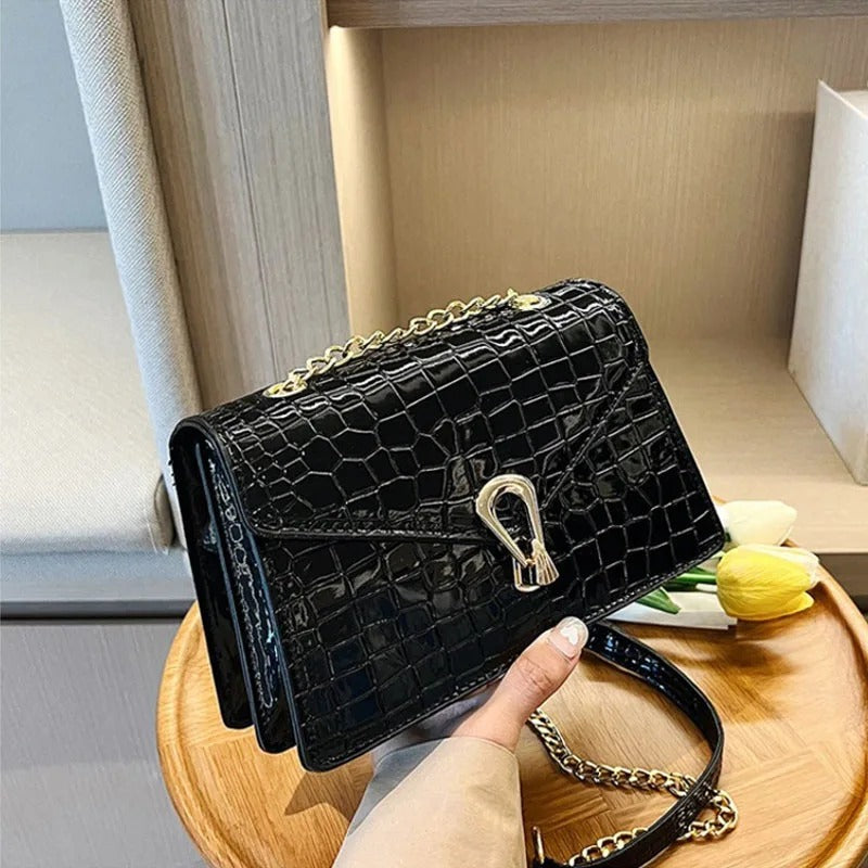 Crocodile Pattern Shoulder Bags For Women Fashion Chains Squre Bag