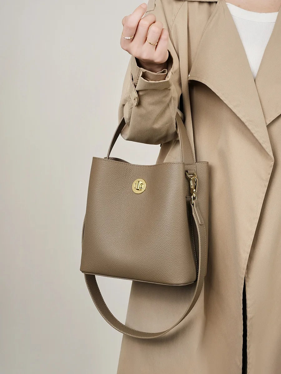 Autumn/Winter New Bucket Real leather women's bag single shoulder crossbody bag