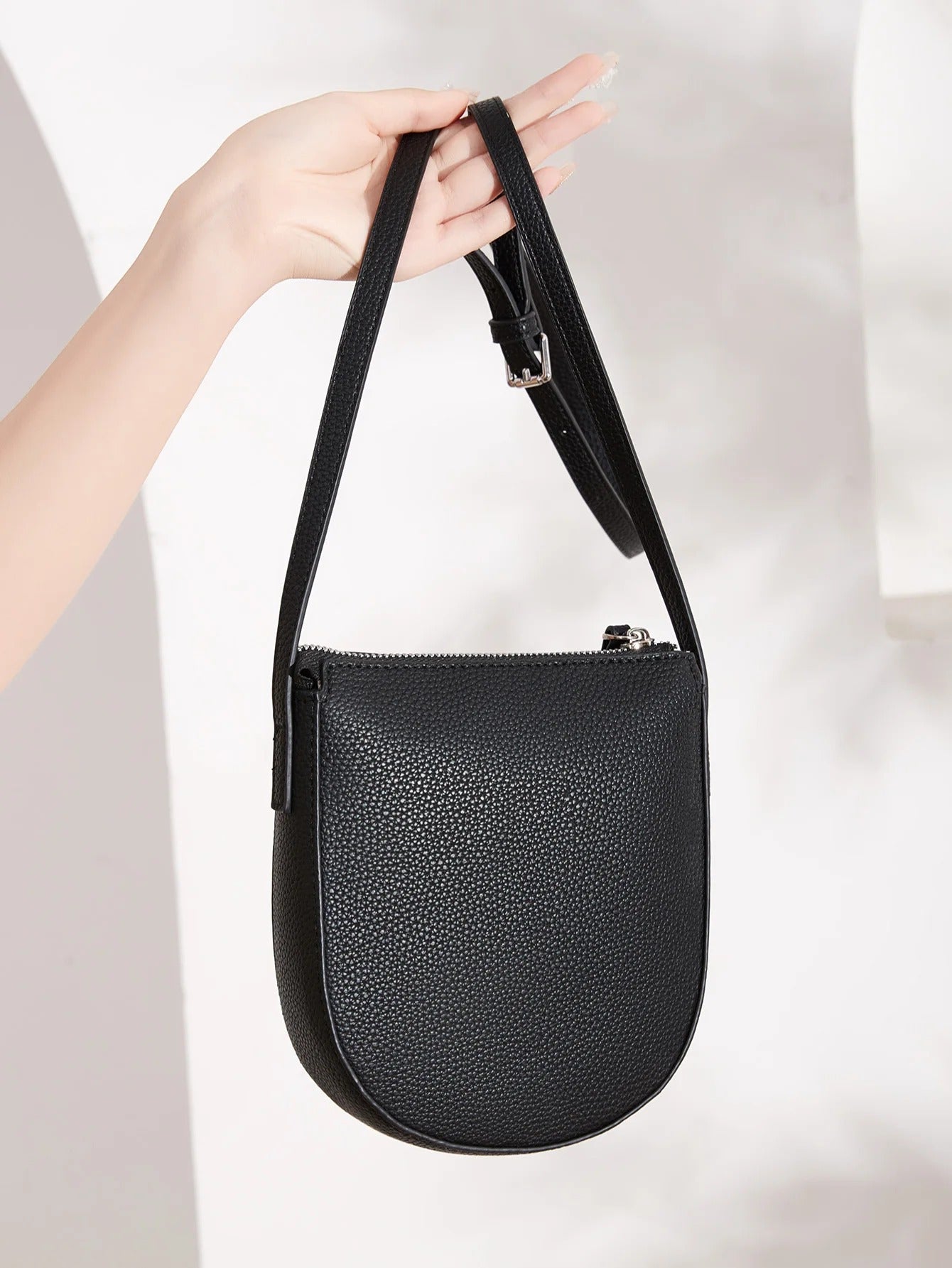 Three-dimensional zipper single shoulder bagPUleather phone bag