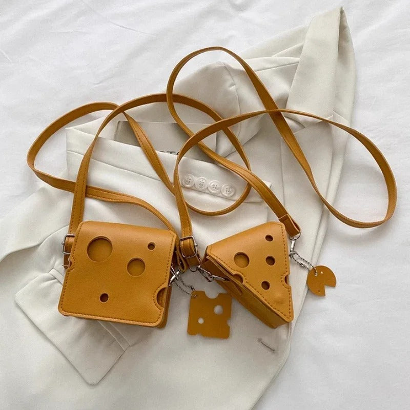 Women's PU Leather Bags Triangle and Square Cheese Shaped Handbags