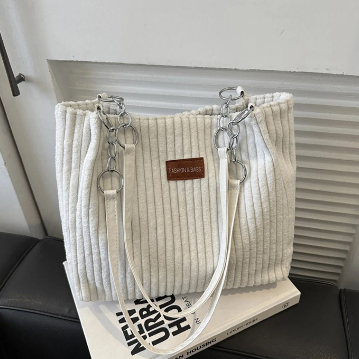 Simple solid color velvet bag women's bag high texture chain shoulder