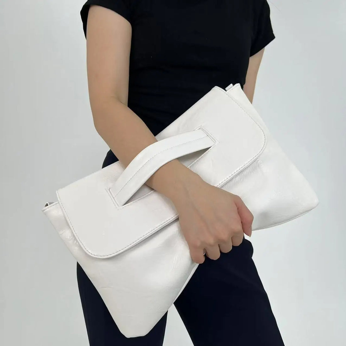 Fashion Business High Capacity Glove Bag Soft Leather Document Storage