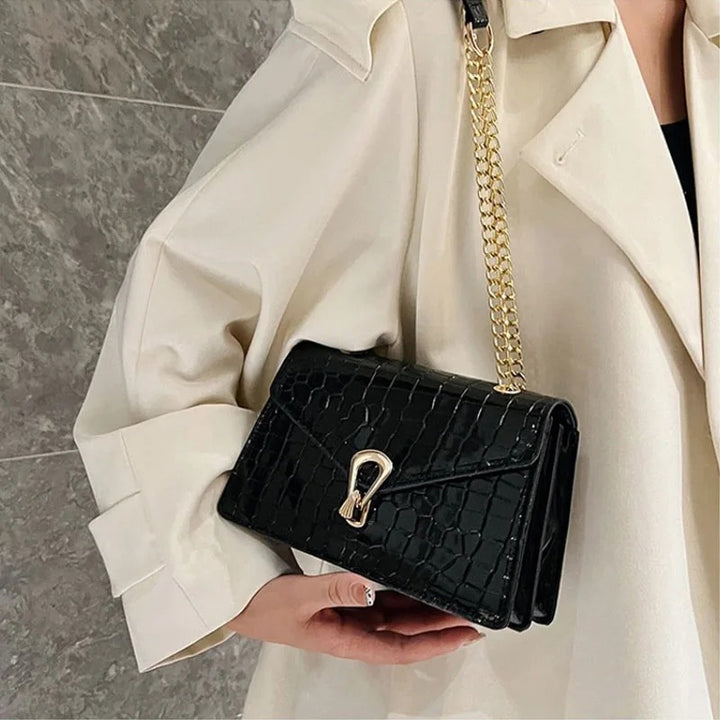 Crocodile Pattern Shoulder Bags For Women Fashion Chains Squre Bag