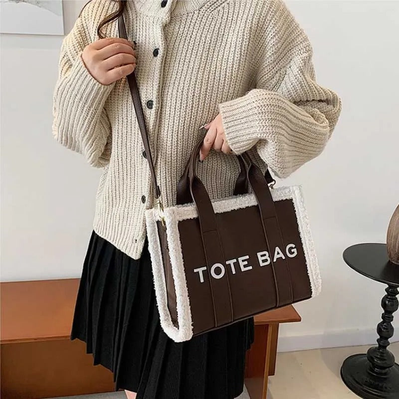 Solid Color Quilted Letter Print Crossbody Bag Women's Trendy Casual