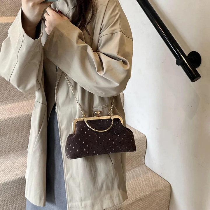 Small Clip Shoulder Bag Handbags Retro Female Chain Crossbody Bag