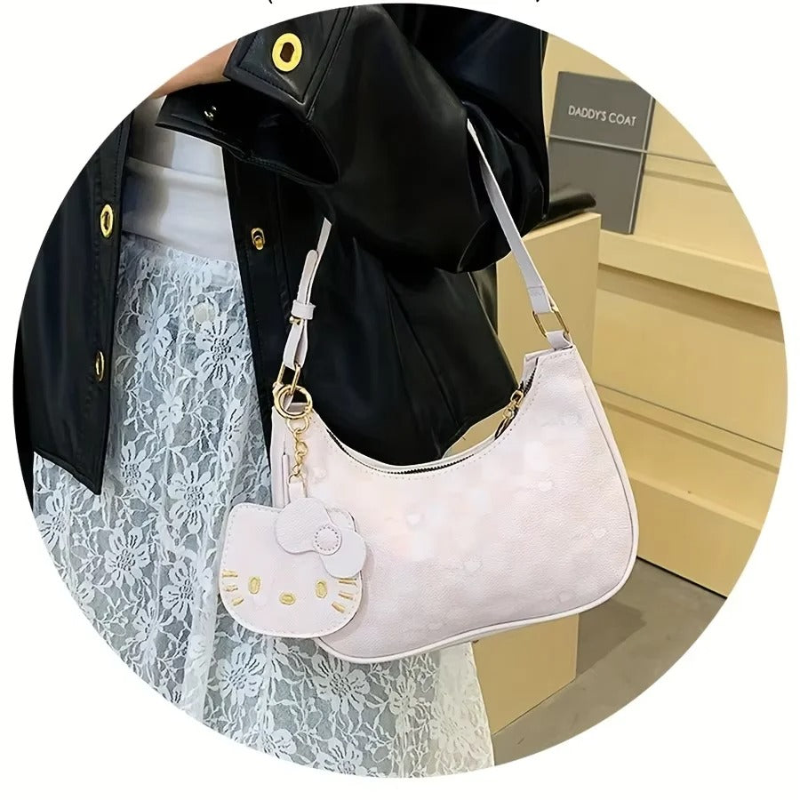 New Sanrio Pink Cute Hello Kitty Armpit Bag, Cartoon Girl Fashion