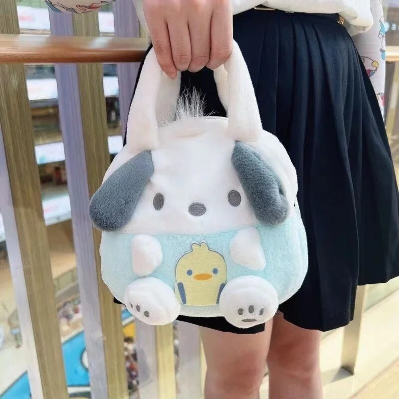 New Hello Kitty Plush Bag Kawaii Cartoon Crossbody Tote Bag Soft