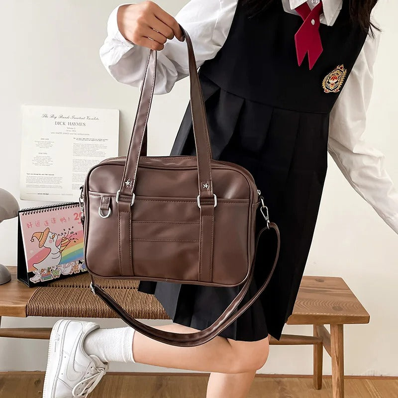 Japanese Style JK Bag Women High School Student Uniform Bag PU Leather