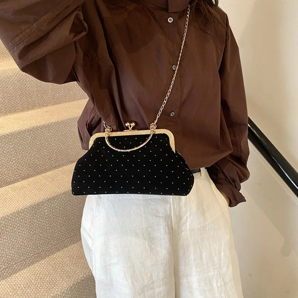 Small Clip Shoulder Bag Handbags Retro Female Chain Crossbody Bag