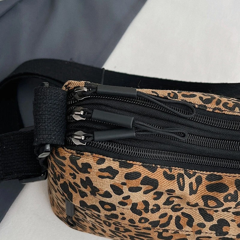 Retro Leopard Print Autumn and Winter New Large Capacity Commuter
