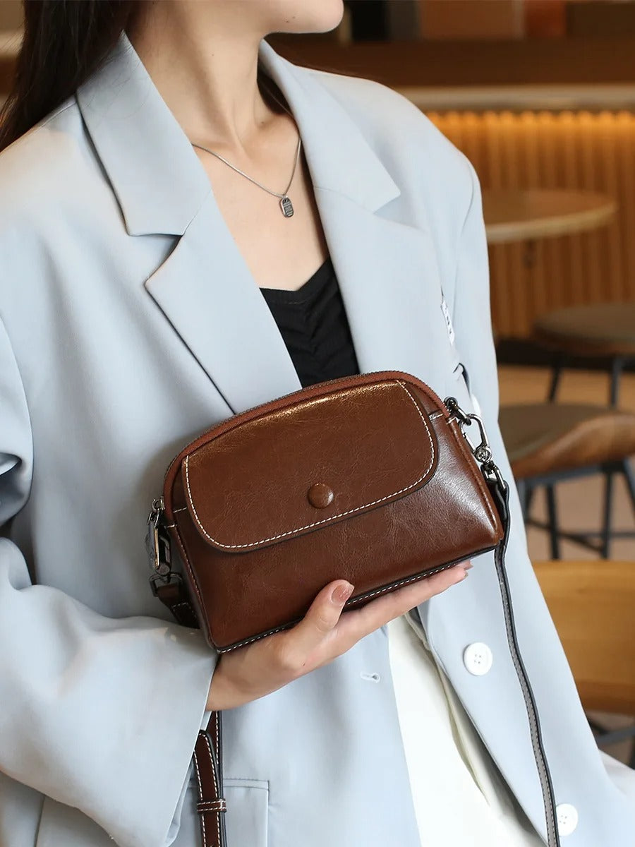 YANATARI mini small genuine leather vintage bag Crossbody Bag