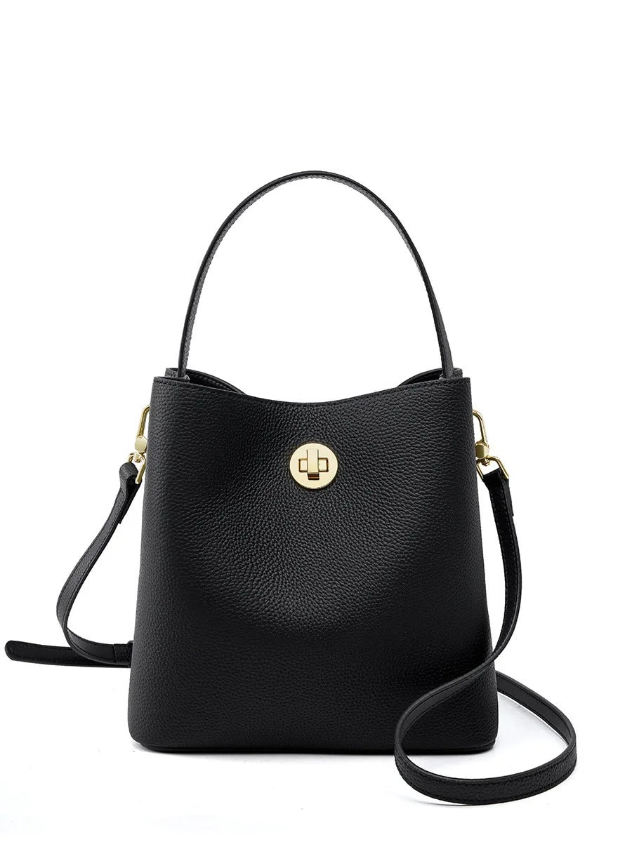 Autumn/Winter New Bucket Real leather women's bag single shoulder crossbody bag