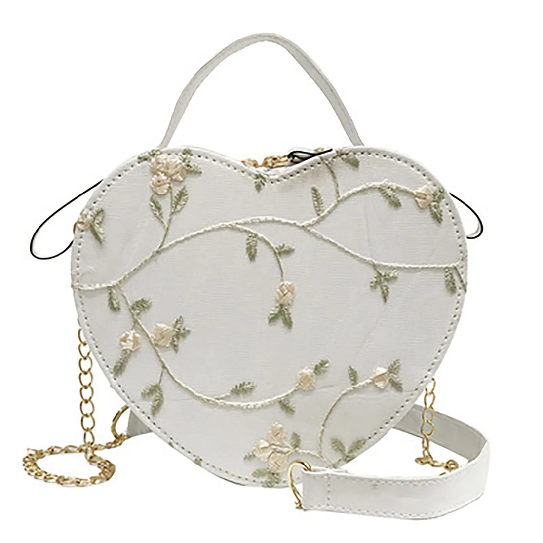 Womens Lace Heart Crossbody Bag PU Leather Shoulder Purse