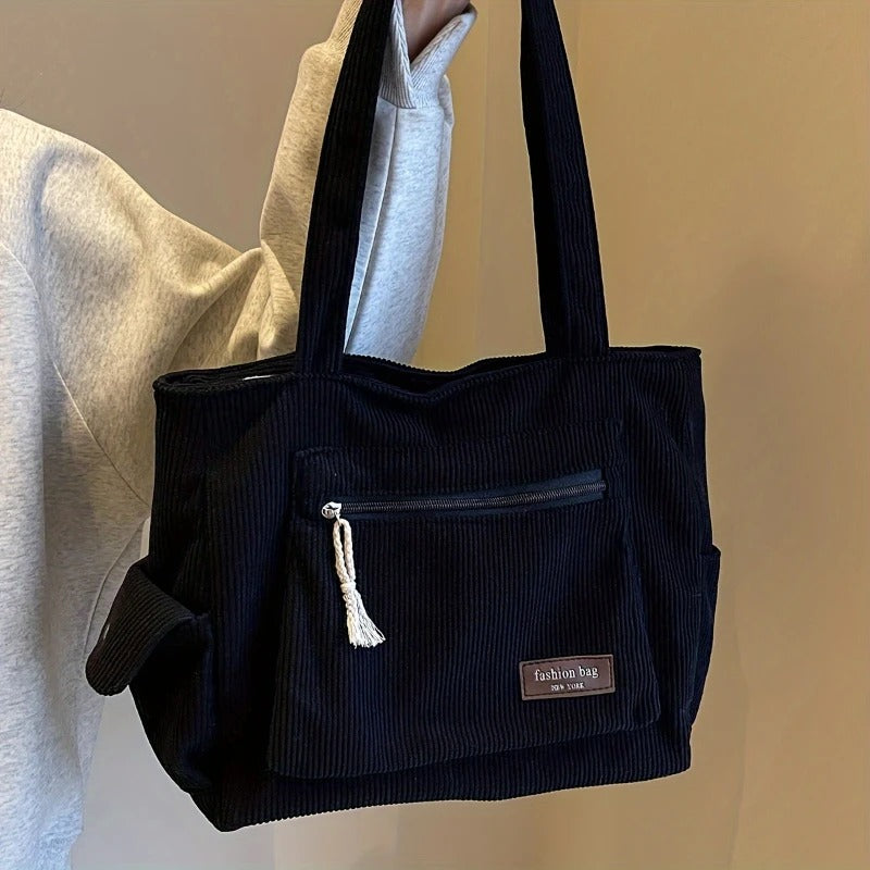 Retro Multi Pockets Handbag For School Work Shopping