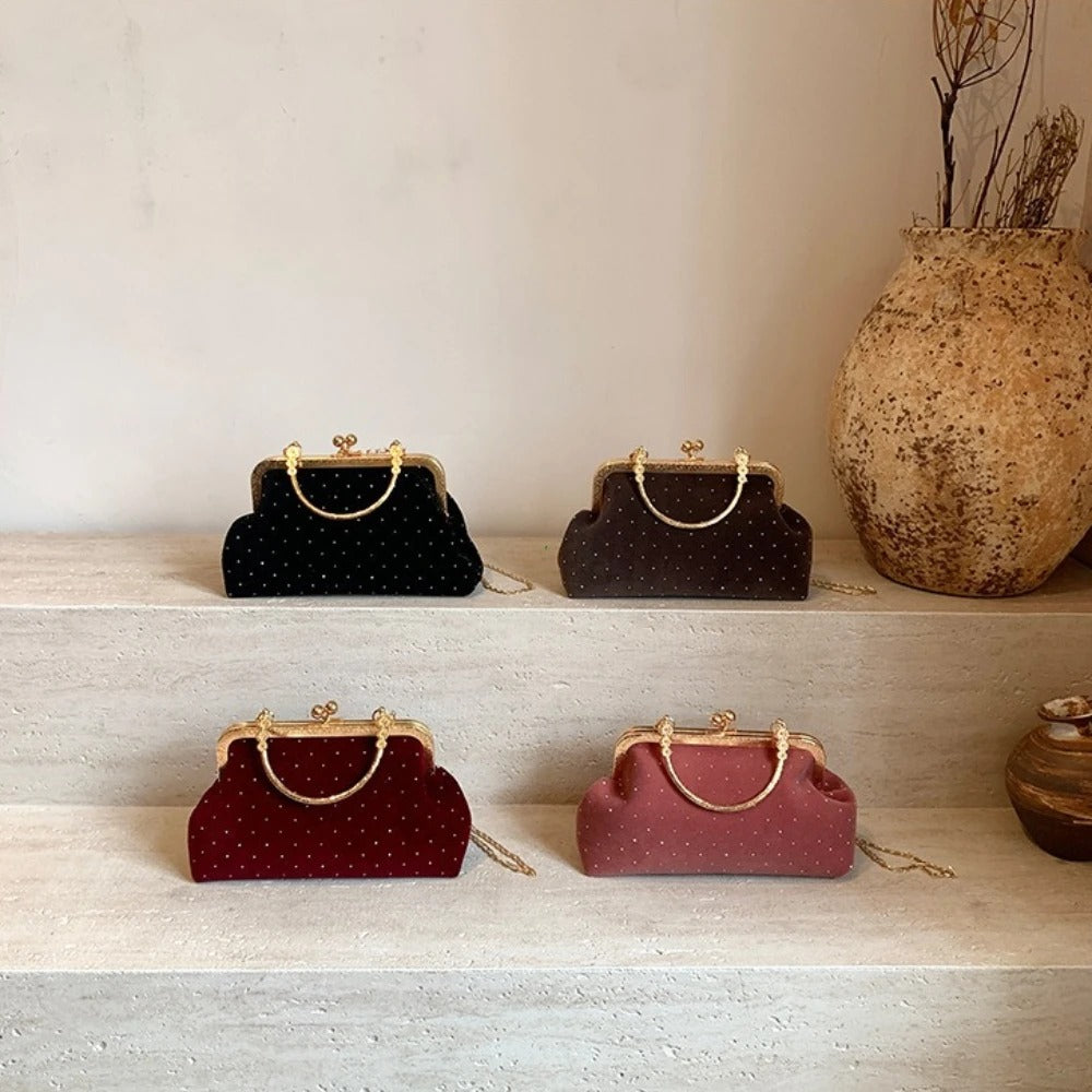 Small Clip Shoulder Bag Handbags Retro Female Chain Crossbody Bag