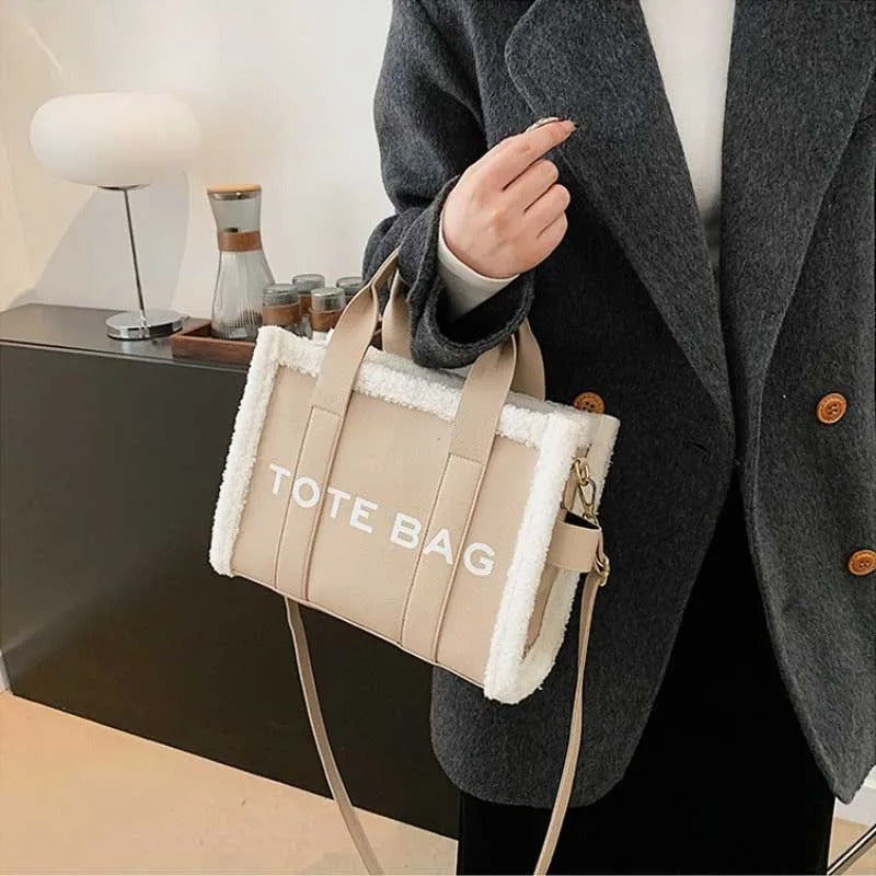 Solid Color Quilted Letter Print Crossbody Bag Women's Trendy Casual