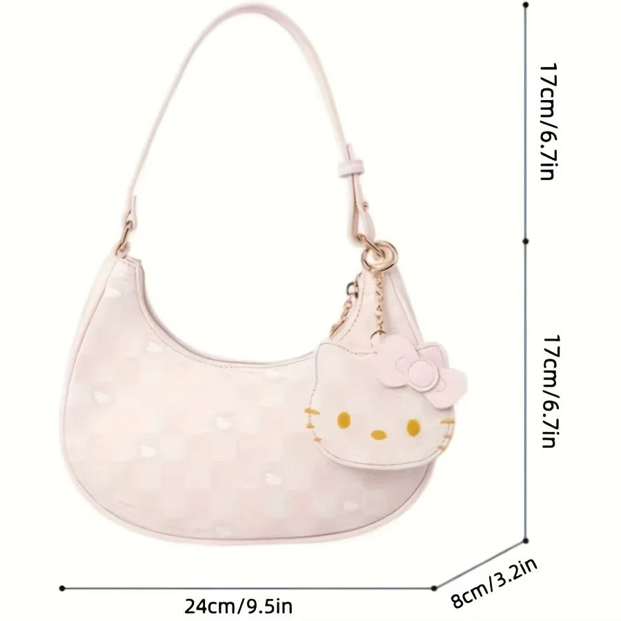 New Sanrio Pink Cute Hello Kitty Armpit Bag, Cartoon Girl Fashion