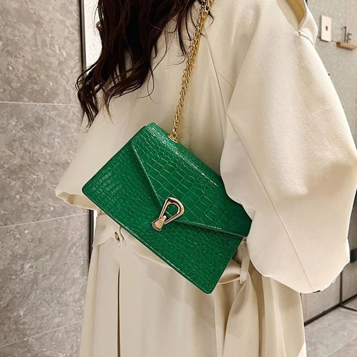 Crocodile Pattern Shoulder Bags For Women Fashion Chains Squre Bag