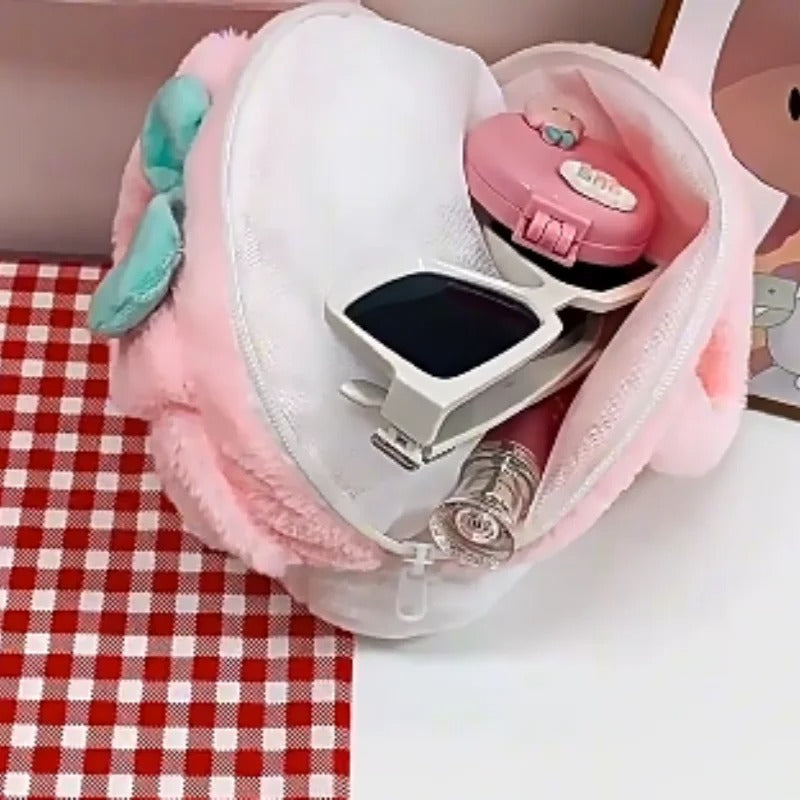 New Hello Kitty Plush Bag Kawaii Cartoon Crossbody Tote Bag Soft