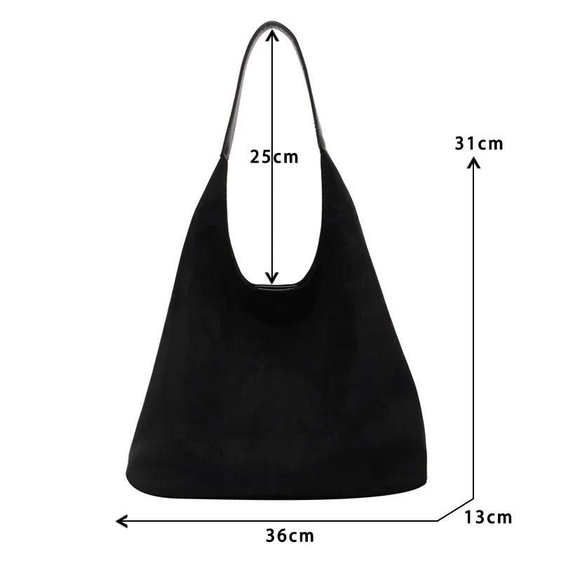 Shoulder Bag Solid Color Simple Casual Commuter Bag Retro Handbags