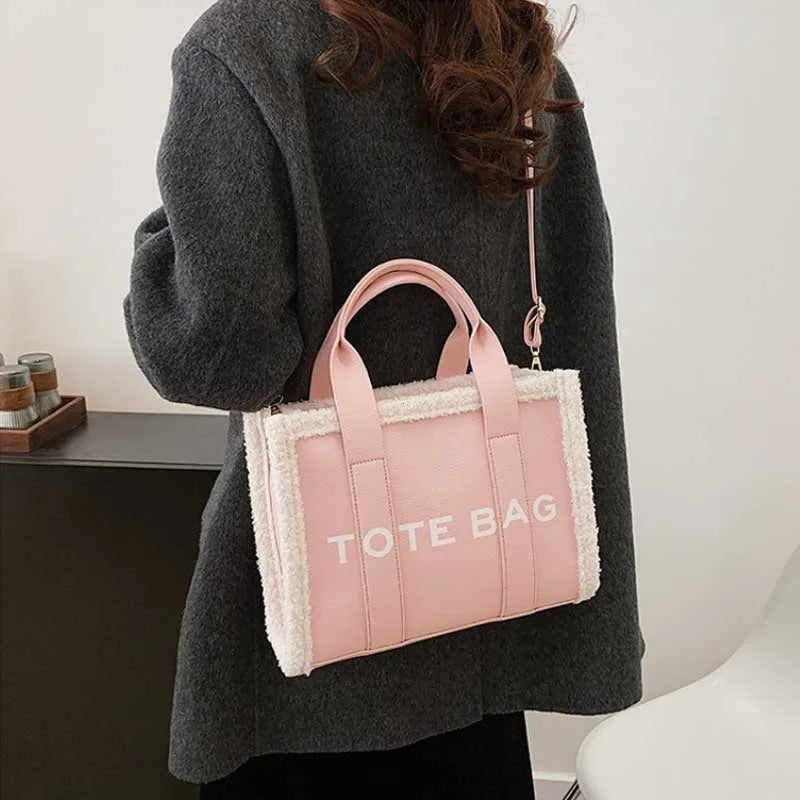 Solid Color Quilted Letter Print Crossbody Bag Women's Trendy Casual