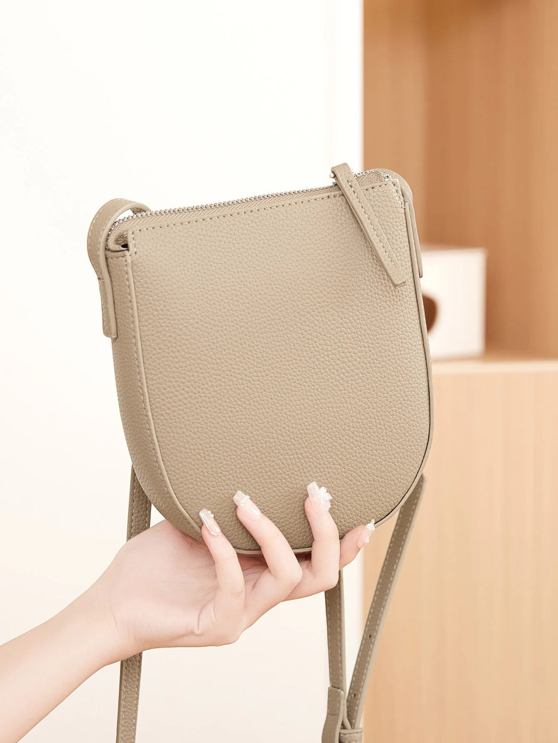 Three-dimensional zipper single shoulder bagPUleather phone bag