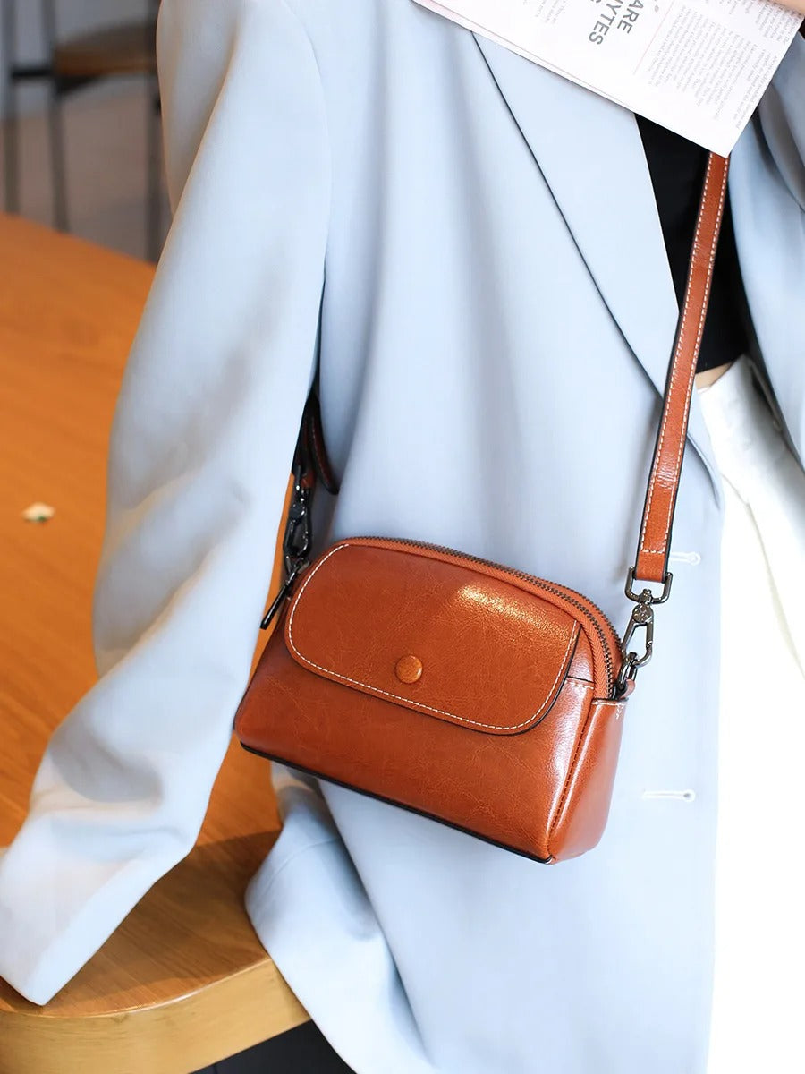 YANATARI mini small genuine leather vintage bag Crossbody Bag