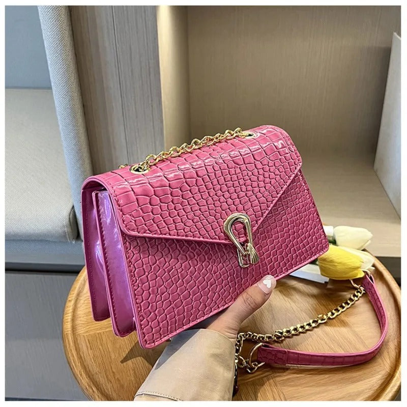 Crocodile Pattern Shoulder Bags For Women Fashion Chains Squre Bag