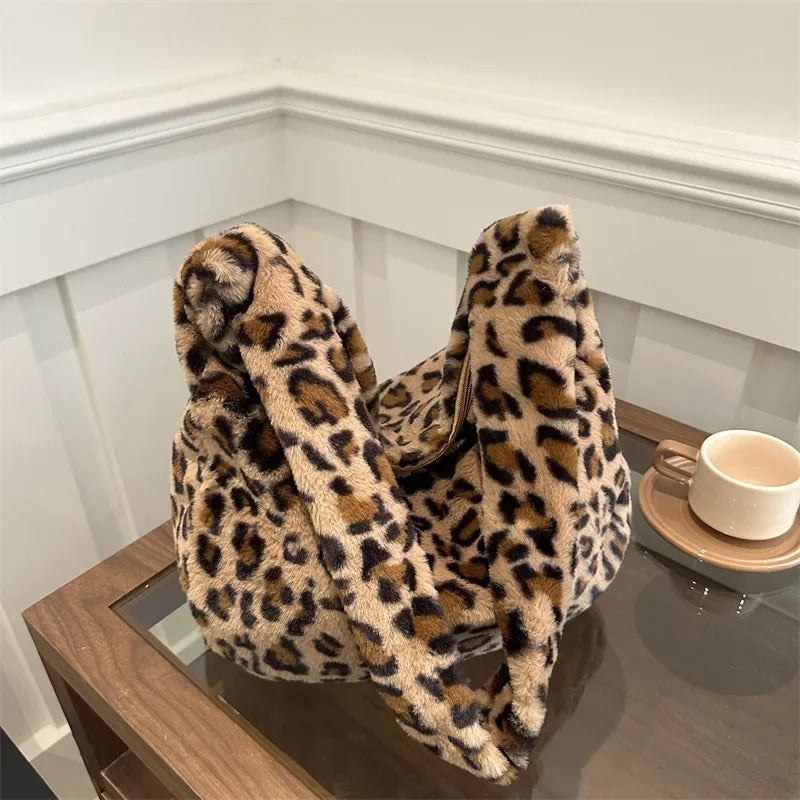 Soft Plush Shoulder Bags Female Large Capacity Travel Bag Winter Warm