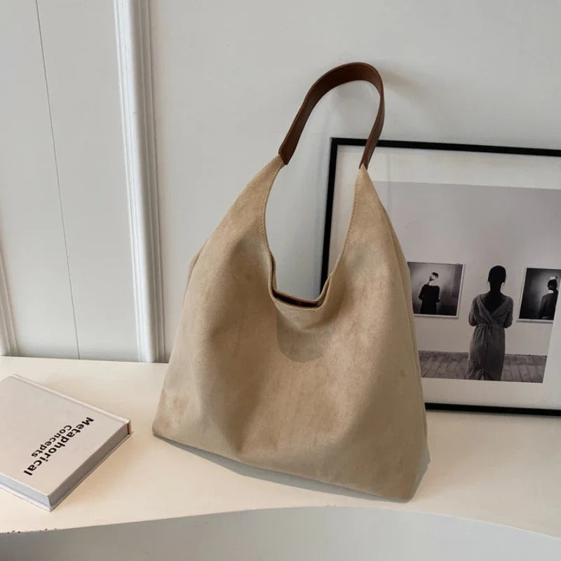 Shoulder Bag Solid Color Simple Casual Commuter Bag Retro Handbags