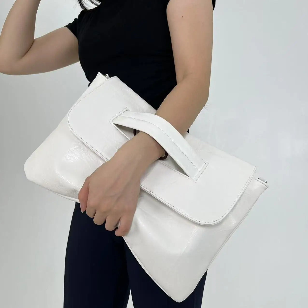 Fashion Business High Capacity Glove Bag Soft Leather Document Storage