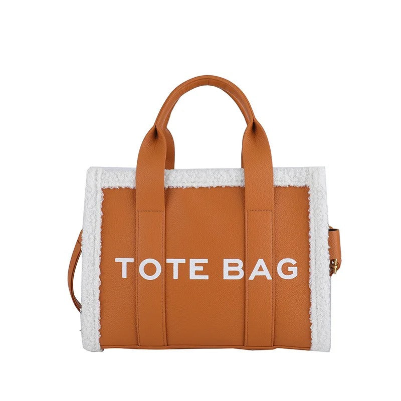 Solid Color Quilted Letter Print Crossbody Bag Women's Trendy Casual