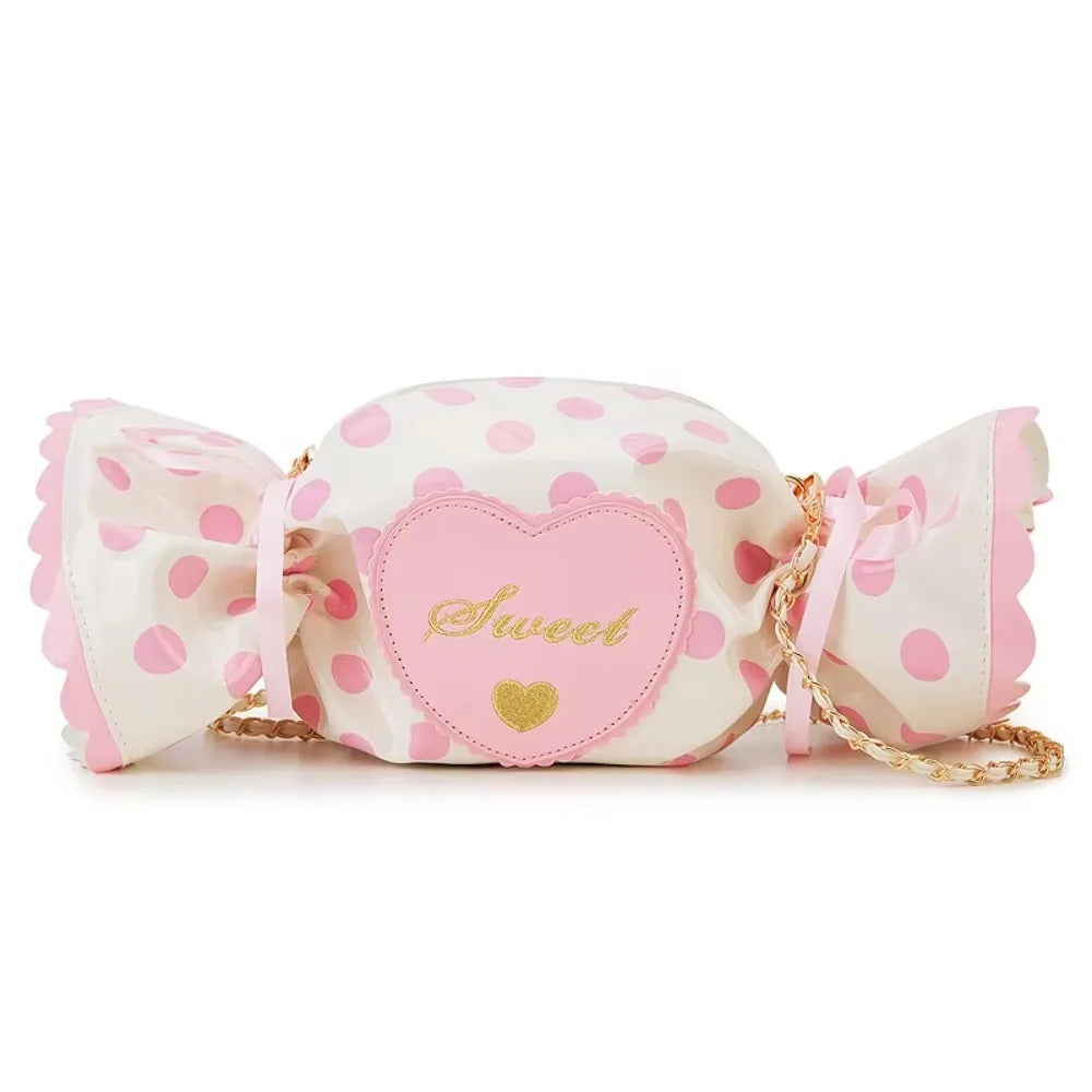 Sweet Pu Leather Shoulder Bag Love Heart Harajuku-style Sugar Shaped Chain Bag