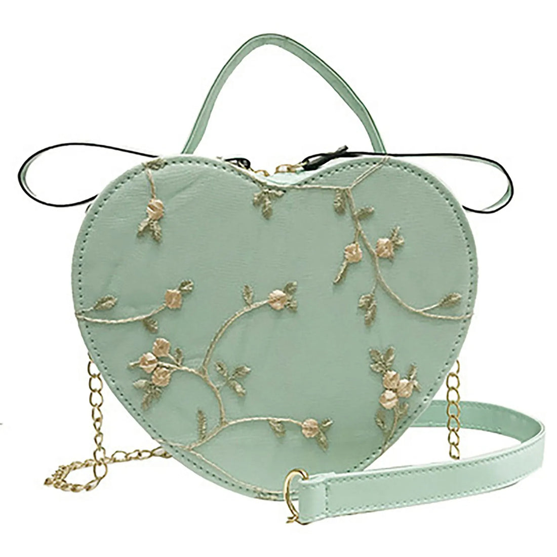 Womens Lace Heart Crossbody Bag PU Leather Shoulder Purse