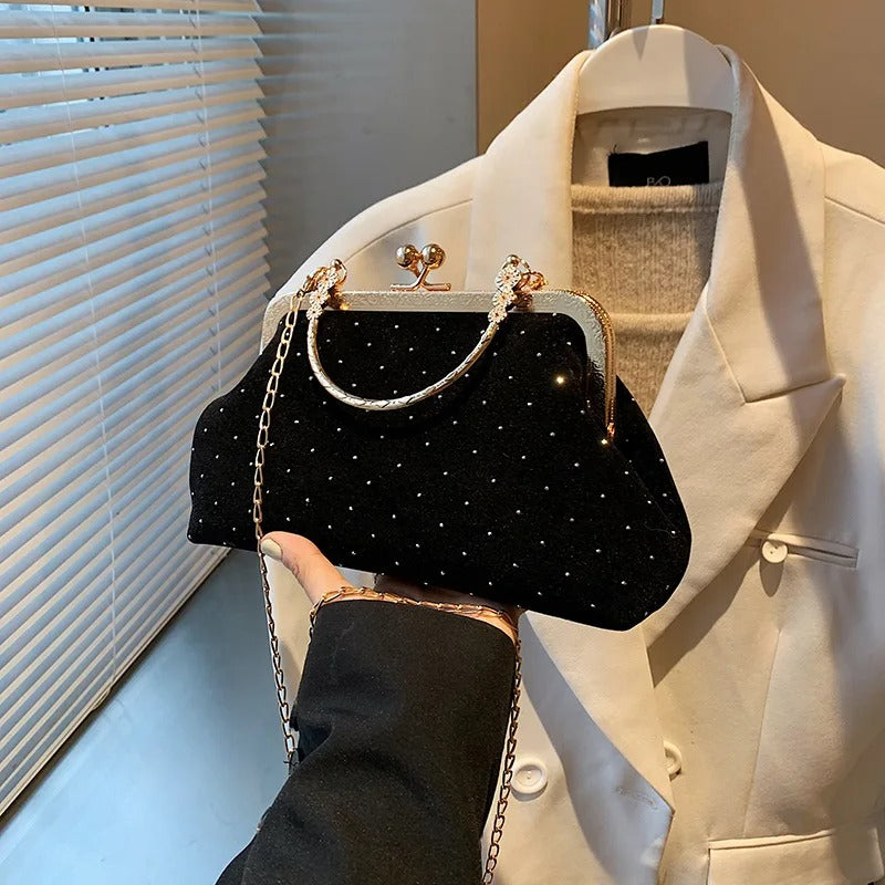 Small Clip Shoulder Bag Handbags Retro Female Chain Crossbody Bag